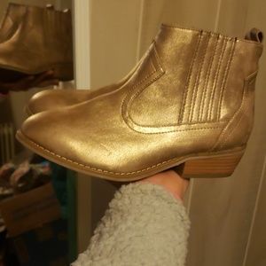 Metallic Gold Ankle boots